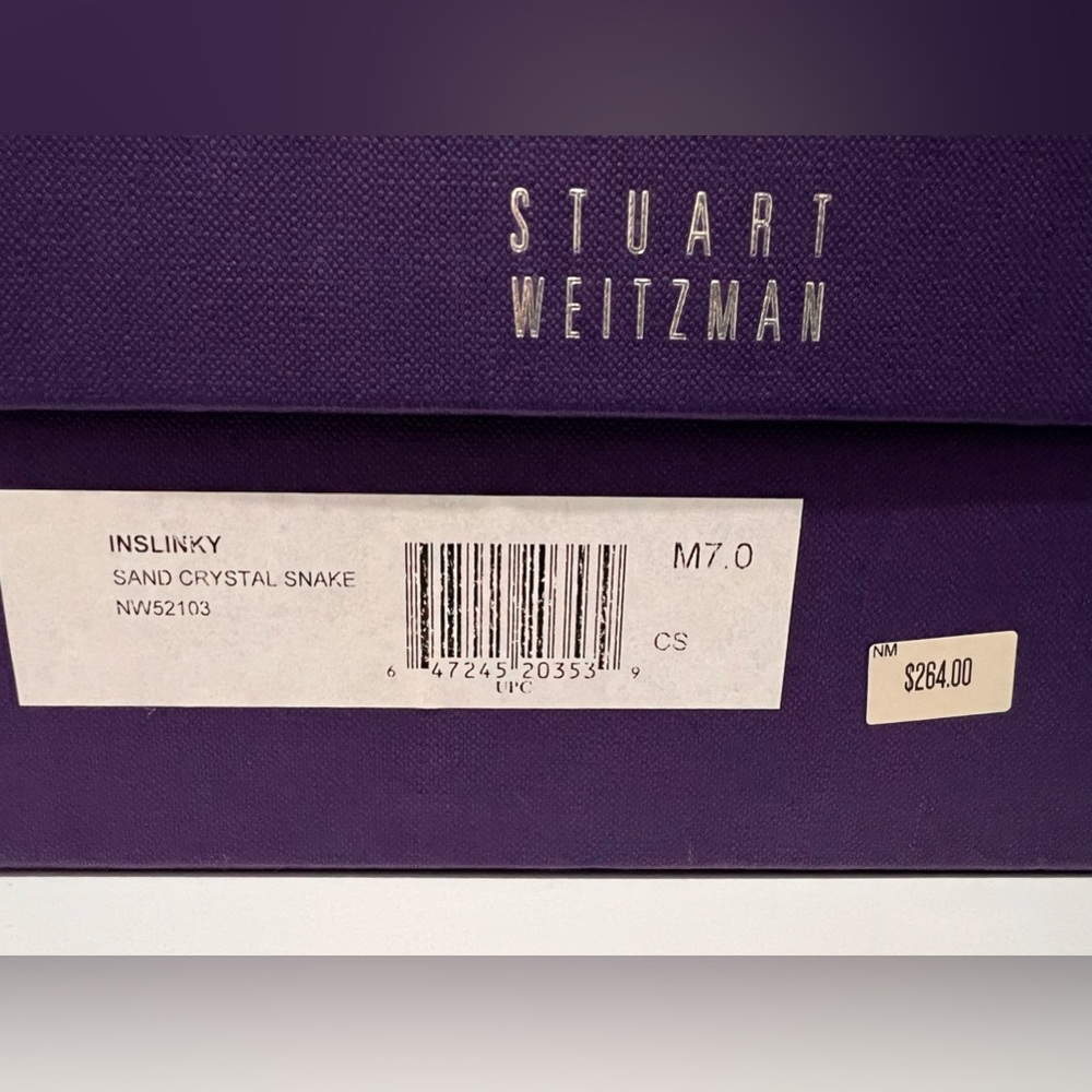 Stuart Weitzman Women’s size 7 Peep Toe Slingback Gold - Picture 5 of 5